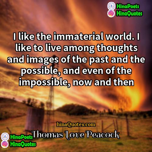 Thomas Love Peacock Quotes | I like the immaterial world. I like